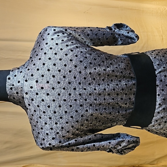 Heart Soul Gray blouse with attached cami and wide belt - Picture 7 of 12